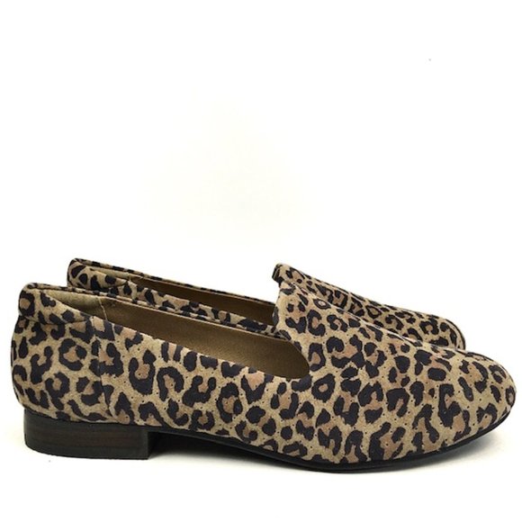 Adam Tucker by me Too Yeni Animal Print/Taupe Nubuck Leather Loafer Size 7 - Picture 2 of 8